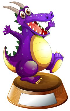 mor bir ejderha ve boş etiket