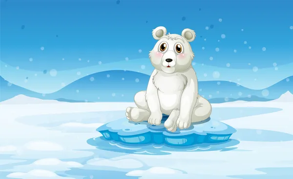 Een ijsbeer op een besneeuwde gebied — Stockvector