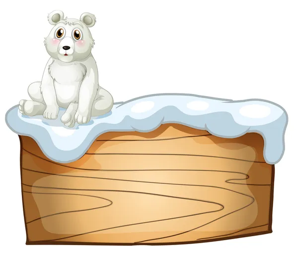一只北极熊上面空的木板 图库插图