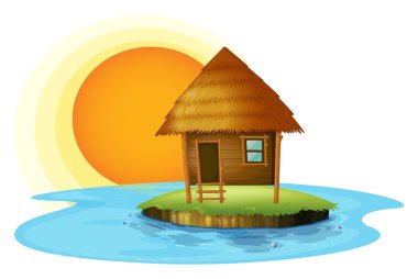 nipa kulübe ile bir ada