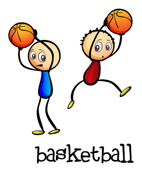 Dva kluci hrajou basketbal — Stockový vektor