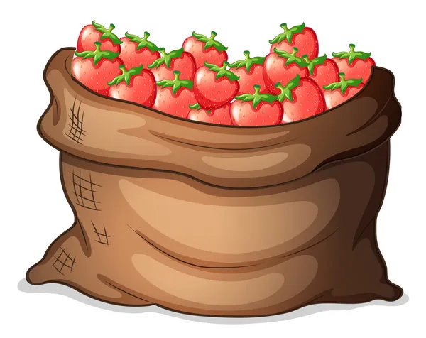 Ein Sack Erdbeeren — Stockvektor