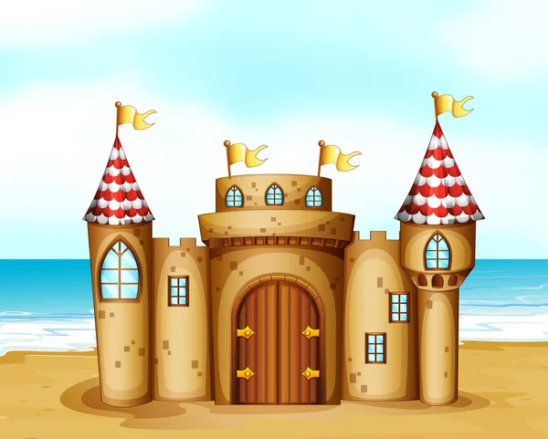 A castle at the beach — Stock Vector