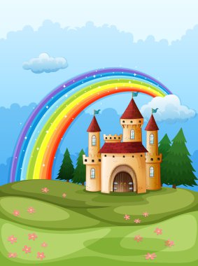 bir castle tepenin bir gökkuşağı ile adlı
