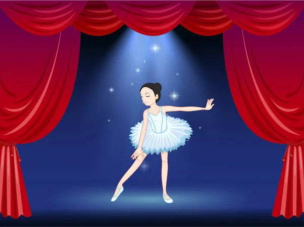 A ballerina dancing at the stage — Stock Vector