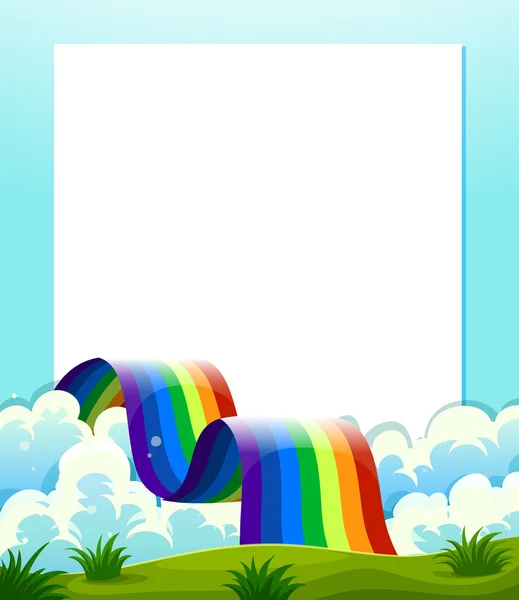 An empty paper template with a rainbow at the bottom — Stock Vector