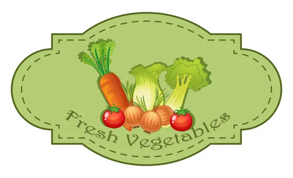 Etiqueta de verduras frescas — Archivo Imágenes Vectoriales