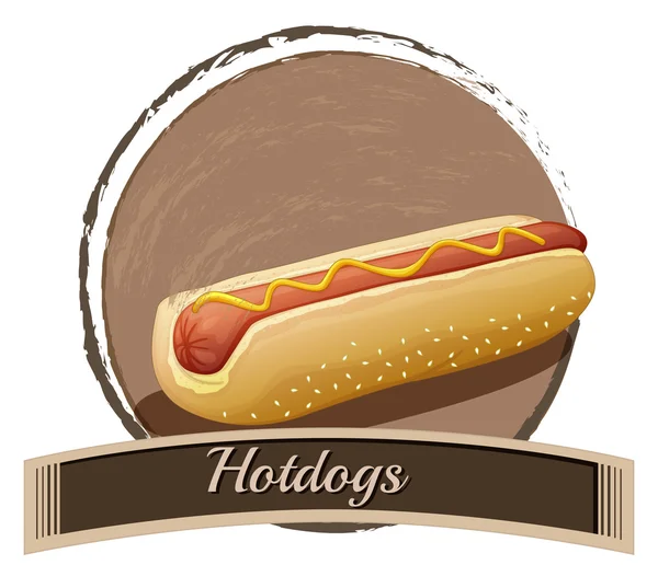 Hotdog etikett — Stock vektor