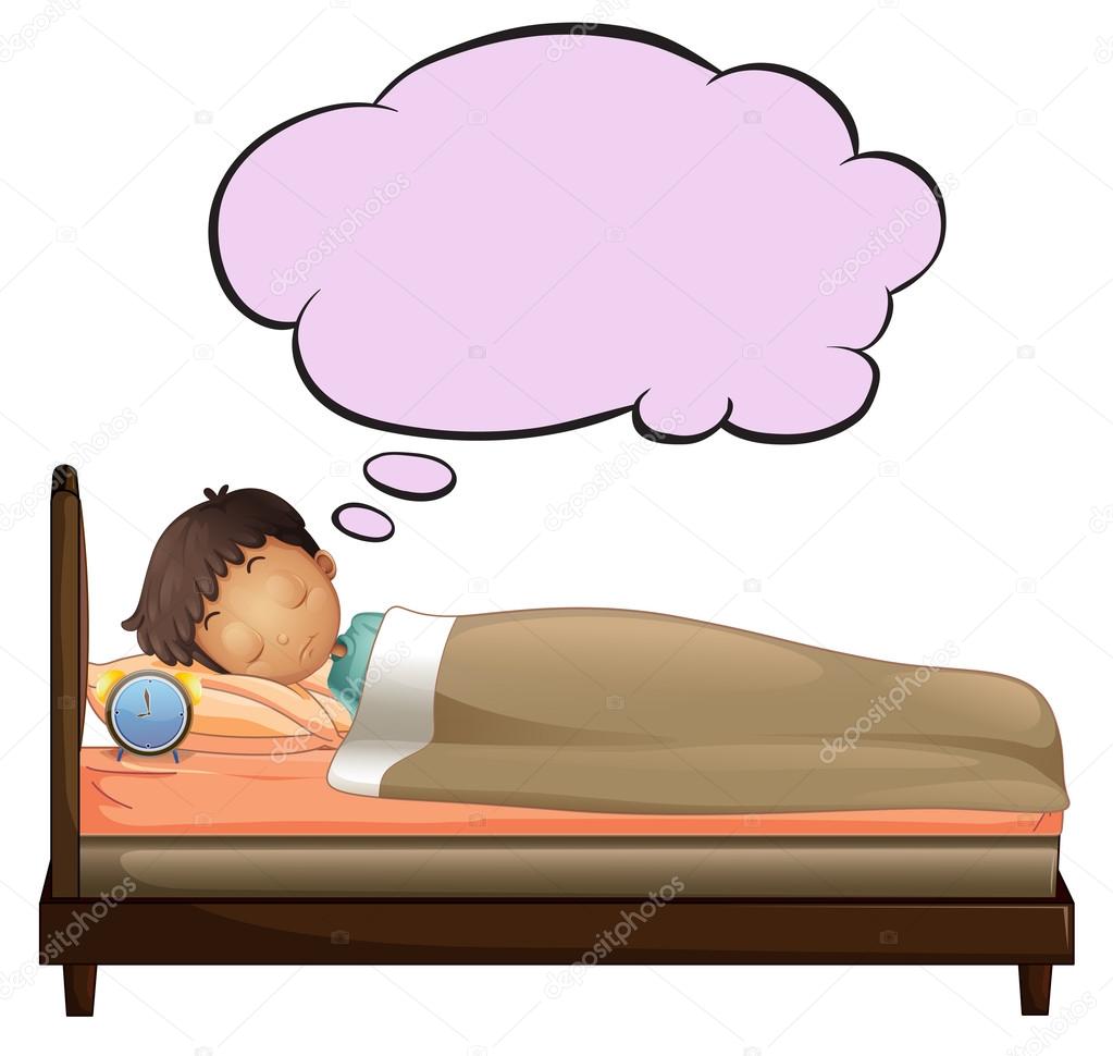 A young boy with an empty thought while sleeping
