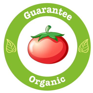 saf organik etiket kırmızı domates ile