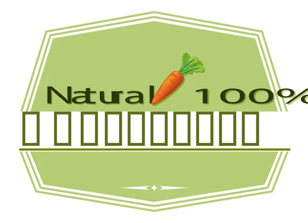 Um rótulo natural com uma cenoura — Vetor de Stock