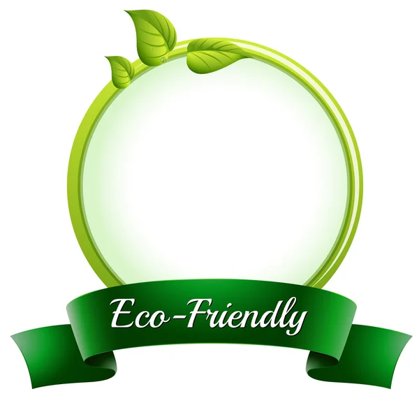 A round empty template with an eco-friendly label at the bottom — Stock Vector