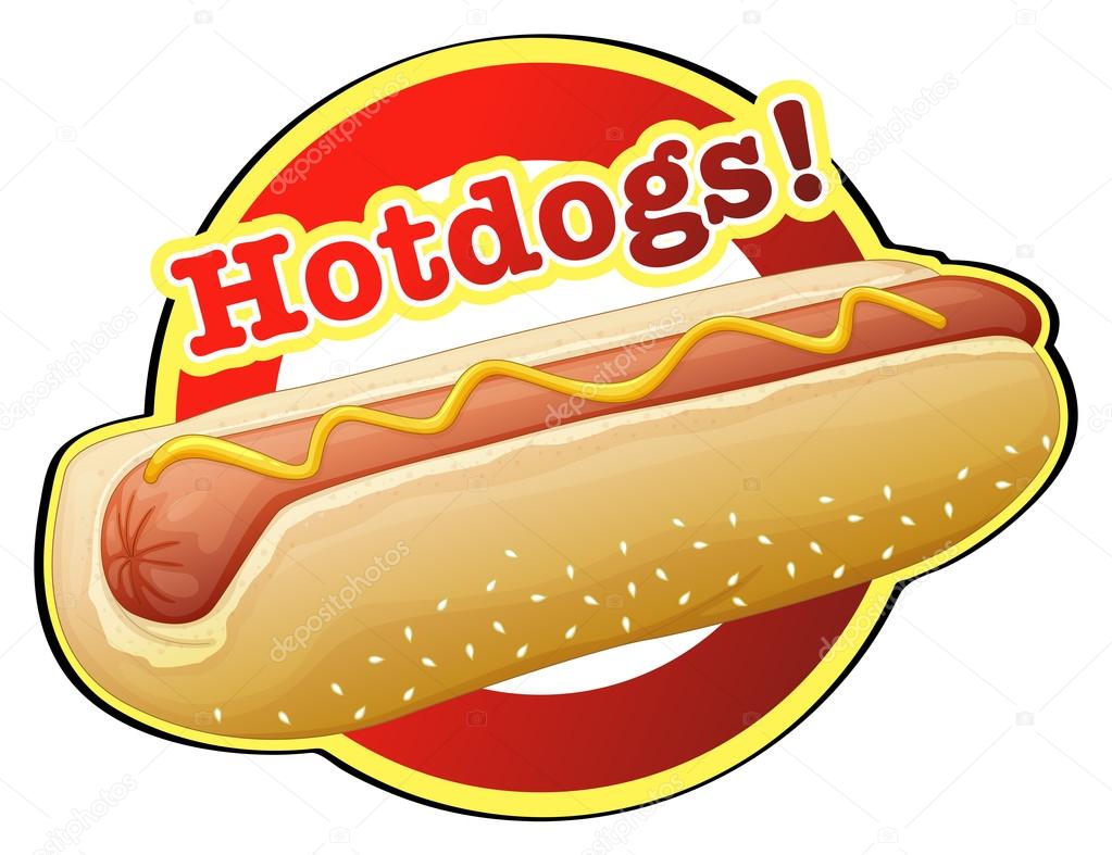 A hotdog label
