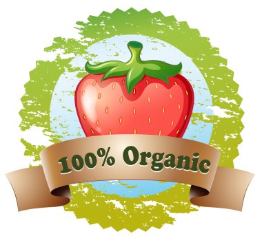 çilek ile organik bir etiket