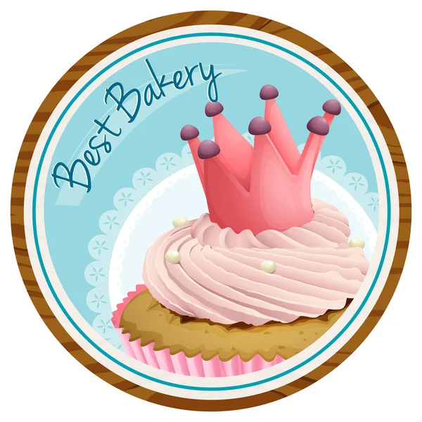 A best bakery label with a cake — Stock Vector