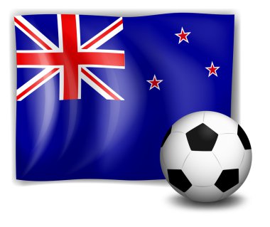 Yeni Zelanda bayrağı ile bir futbol topu