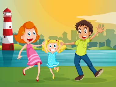 mutlu bir aile fener Nehri yakınlarında
