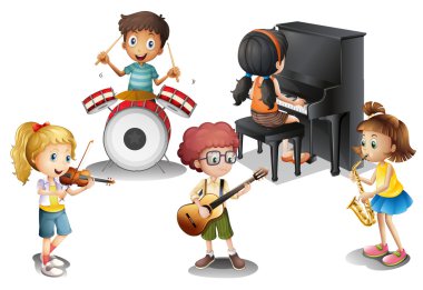 A group of talented kids clipart