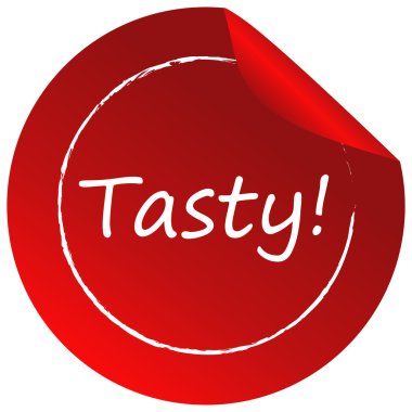 lezzetli bir etiket ile yuvarlak bir şablon