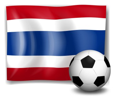Tayland bayrağı yanında bir futbol topu