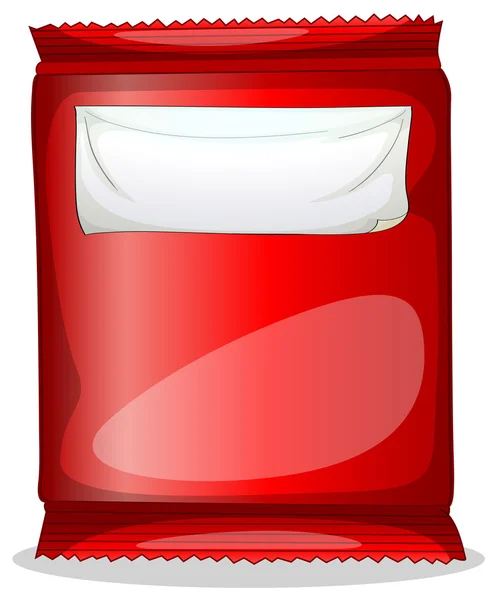 Un pacchetto rosso con etichetta vuota — Vettoriale Stock