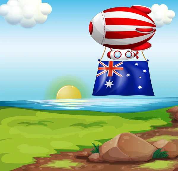 Um balão flutuante com a bandeira da Austrália — Vetor de Stock