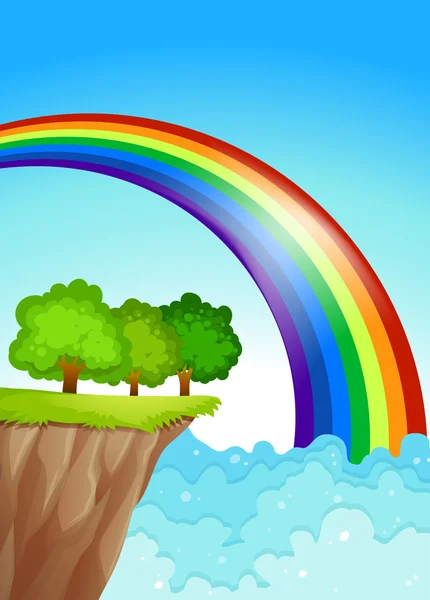 Um lindo arco-íris no céu —  Vetores de Stock