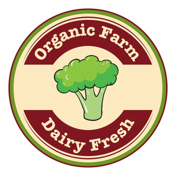 An organic farm and dairy fresh label — Stock Vector