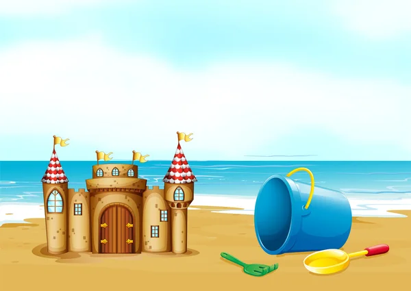 A castle at the beach — Stock Vector
