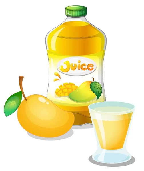 Mango sap drinken — Stockvector