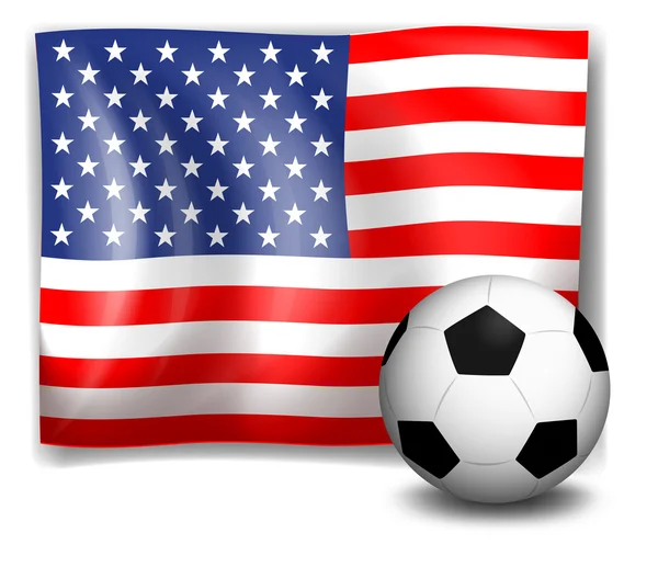 Флаг Америки с футбольным мячом — стоковый вектор