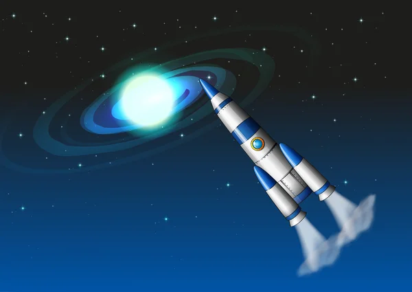 一枚火箭在天空中 — 图库矢量图片
