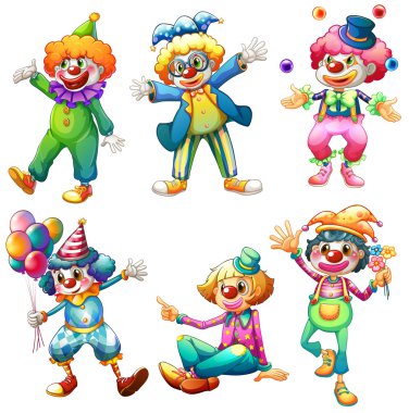 A group of clowns clipart