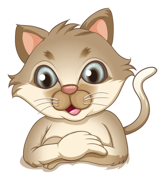 Un gato marrón sonriente — Vector de stock