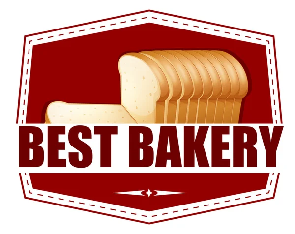 Una mejor etiqueta de panadería con rebanadas de pan — Archivo Imágenes Vectoriales