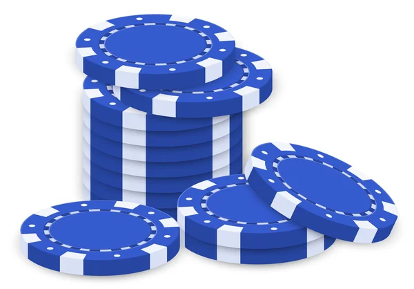 Un gruppo di chips di poker blu — Vettoriale Stock