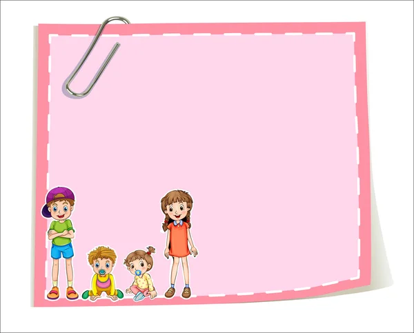 Plantillas de papel vacías con niños — Vector de stock