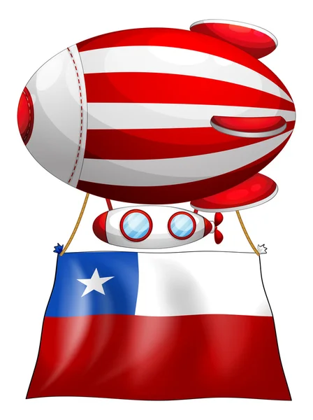 Ein streifenfarbener Ballon mit der chilenischen Flagge — Stockvektor