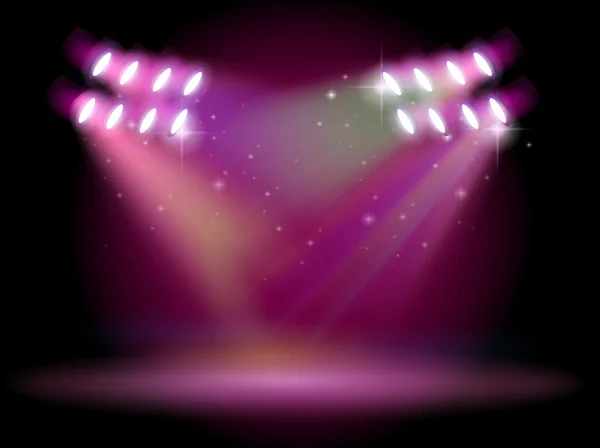 An empty stage with spotlights — Stock Vector