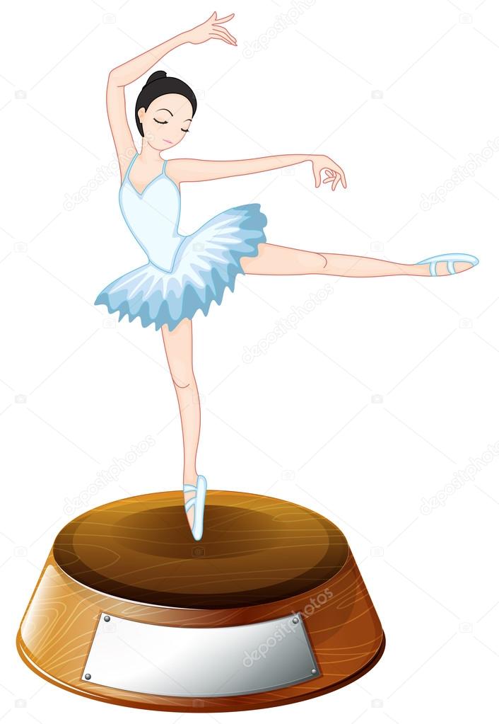 A ballerina dancer above the empty label