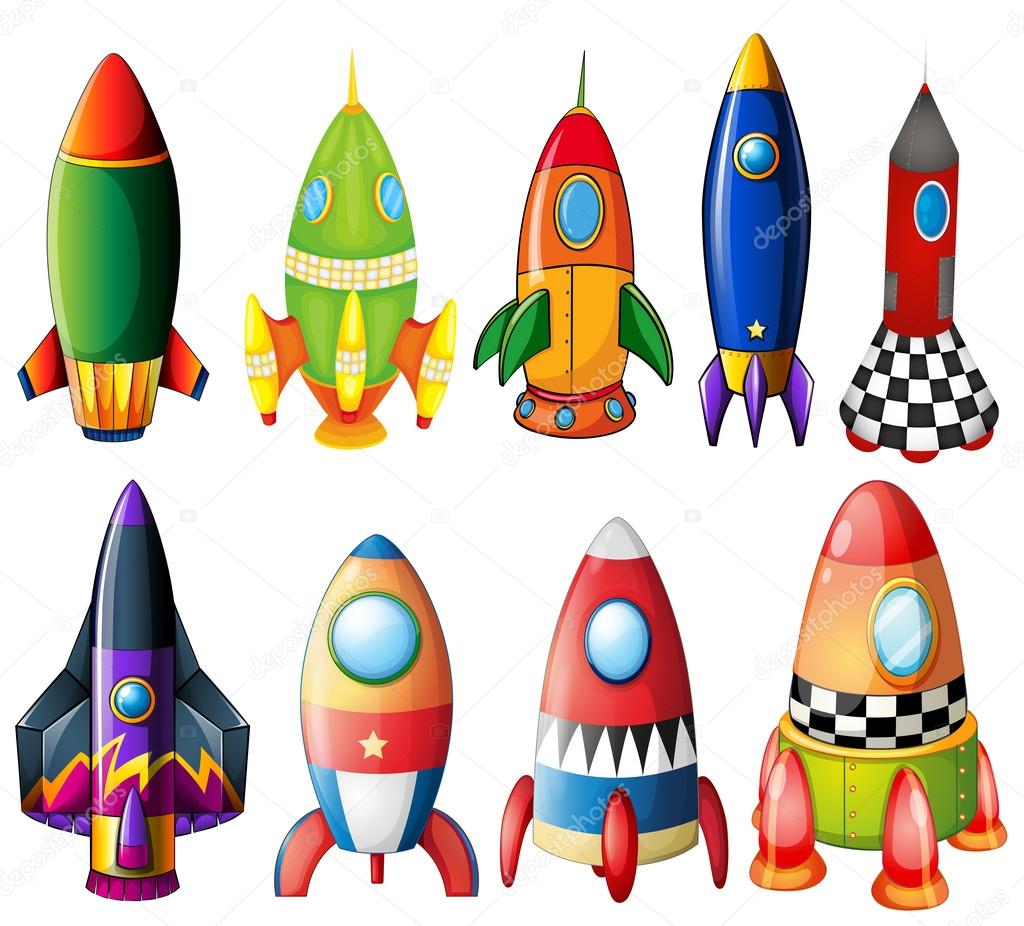 Colorful rockets