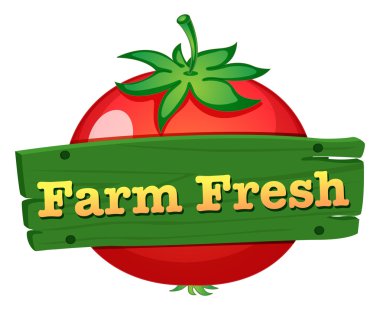 çiftlik taze etiket tasarımını taze domates ile