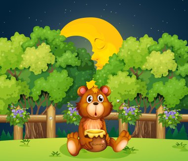 bir ayı ormana gece yarısı