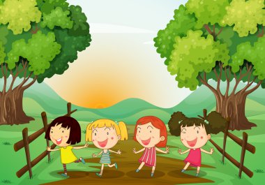 Açık oynayan dört genç kız