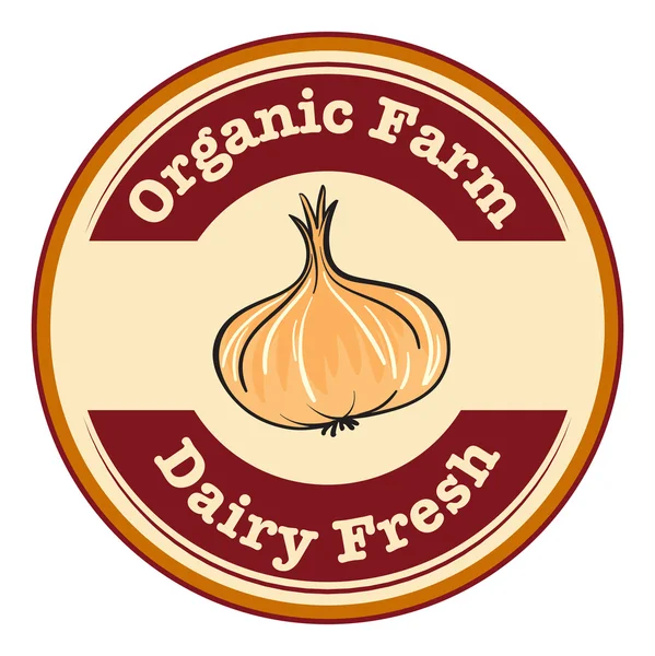 An organic farm and dairy fresh label — Stock Vector