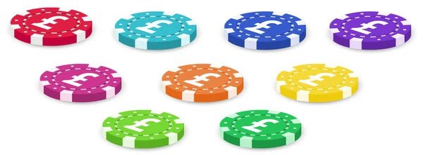 Eine Gruppe farbenfroher Pokerchips — Stockvektor