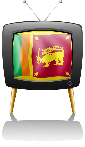 The flag of Sri Lanka inside a TV screen — Stock Vector