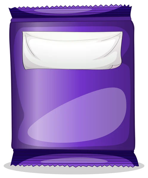 A purple chips container with an empty label template — Stock Vector