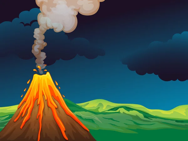 Un volcán — Vector de stock