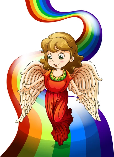 Un ángel sobre el arco iris — Archivo Imágenes Vectoriales